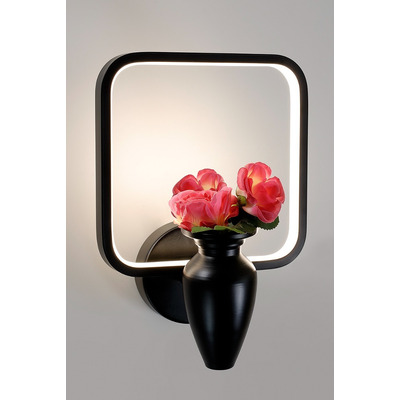 Aplique Pared Led Cuadrado Maceta Con Flor Deco L12 Tz 