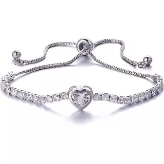 Oferta! Pulsera Corazón Hechas Con Cristales Oro