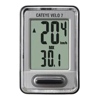 Ciclocomputador Cateye Velo 7 - Color Gris