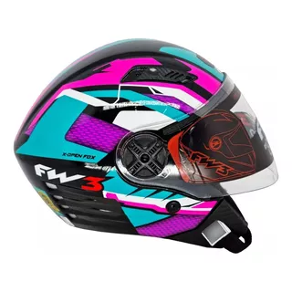 Capacete Aberto Fw3 X Open Up Fox Com Oculos Viseira Uv Moto