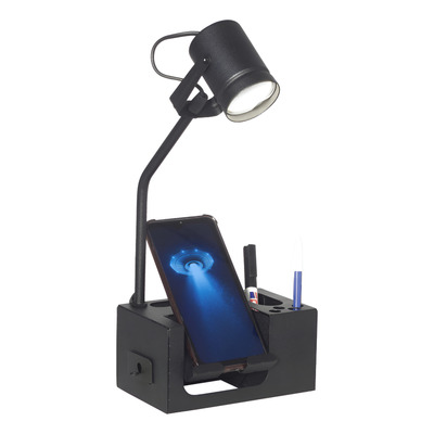 Velador De Mesa Escritorio Pavia Organizadora Negra Gu10
