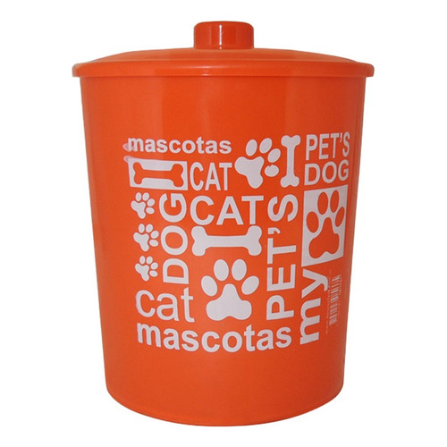 Tarro De Alimentos Para Mascotas Con Tapa 6kg Deses Color Naranja