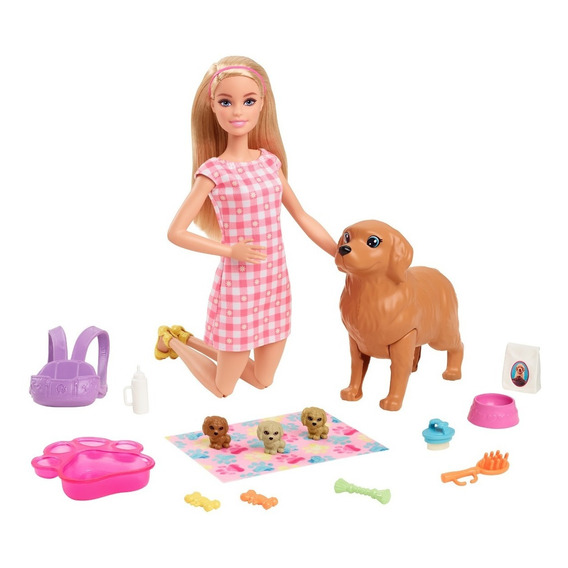 Muñeca Set Barbie Sisters & Pets Cachorros Recién Nacidos