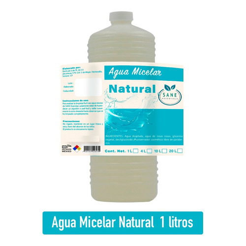 Agua Micelar Hidratante 1 Litro Sane Essentials