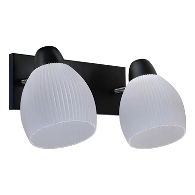 Aplique 2 Luces Bella Movil Negro 3d Apto Led E27 Negro