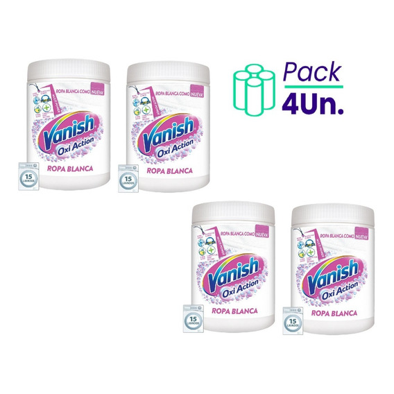 Quitamanchas En Polvo&blanqueador White Vanish 450gr Pack X4