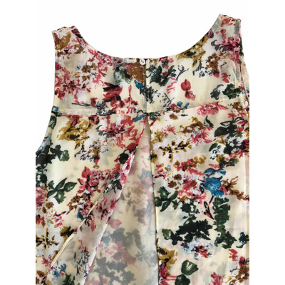 Blusa De Gasa Floreada Musculosa De Mujer