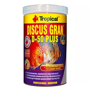 Ração Tropical Discus Gran D-50 Plus 440g Aumenta Coloração Dos Discus Vermelhos Contem Astaxantina
