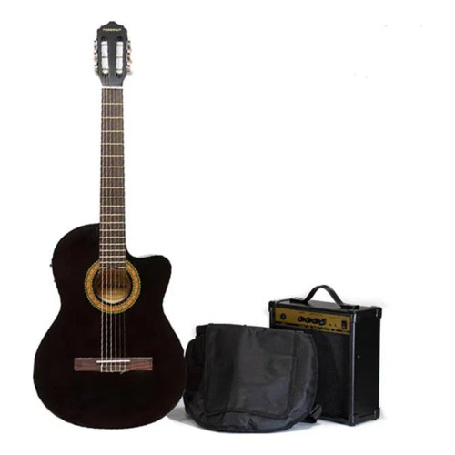 Guitarra Electroacústica Freeman Frcg44ceq Pack Color Negro