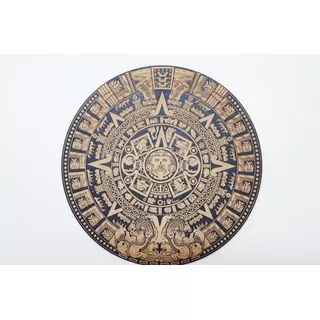 Calendario Azteca De 20 Cm Grabado, Color Negro