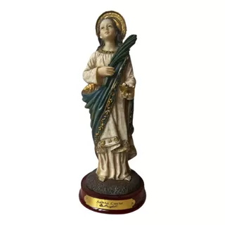 Estatua Santa Lucia 20cm Di Angelo Poliresina Italiana Fina