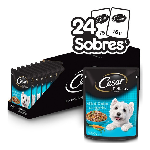 Cesar Sobres Para Perros Sabor Cordero Y Vegetales 24 Pack