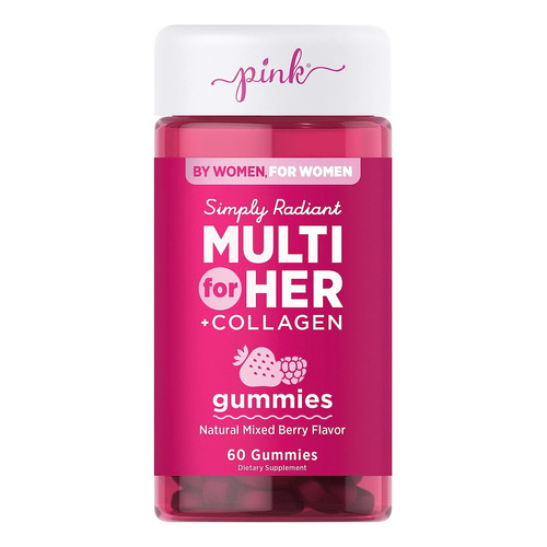 Multivitaminico Para Mujer Y Colageno 60 Gomitas Sabor Frutos Rojos