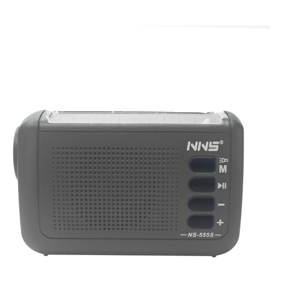 Radio Portátil Usb Bluetooh Am Fm Linterna Panel Solar 555s Color Negro 5w