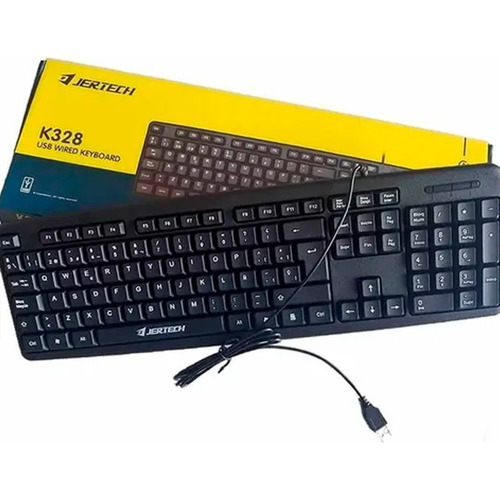 Teclado Económico Jertech K328 - Conexión Usb Color del teclado Negro Idioma Español Latinoamérica