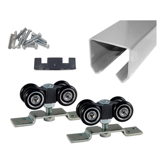 Kit Sistema Aéreo Puertas Dn80-sr  + Riel Aluminio 1.5m