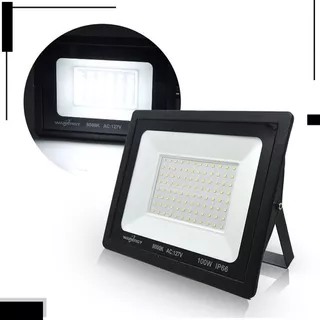 Lampara Reflector Led 100w Intemperie Exterior Luminario Negro Blanco