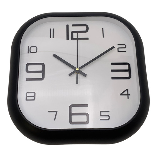 Reloj De Pared Cuadrado, De Plastico, 30cm, En Caja