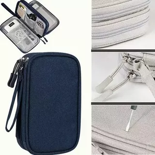 Estuche Cargador Usb Organizador Bolsa De Cables Impermeable Color Azul