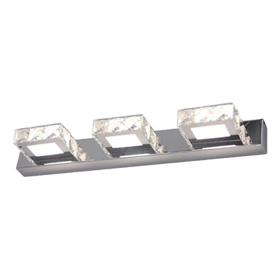 Aplique Led 3 Luces Cristal Cromo 15w 46cm Diseño