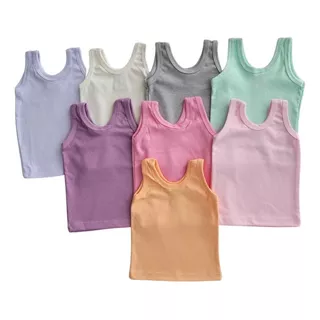 Kit 5 Camiseta Blusa Regata Bebê Malha  Menina/menino 