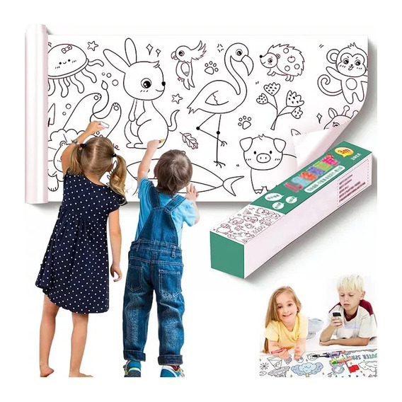 3m Rollo De Papel De Dibujo Infantil Para Niñosdinosaurios