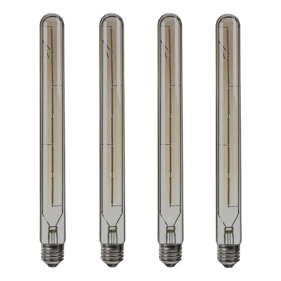 4 Focos Led Tubular T30 Smoke Luz Cálida Vintage 4w E26