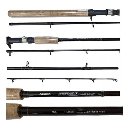 Caña Okuma Morena Power Black Edition 2,10 Mts 15-45 Lb 2 Tr Color Negro