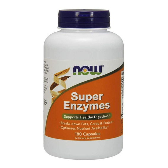 Now Super Enzymes 180 Capsulas - Envío Ya