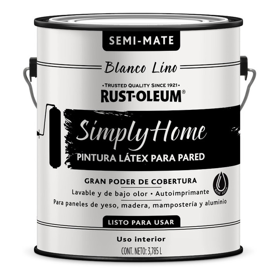Latex Lavable Semimate Simply Home Rust Oleum X4lt. Colores
