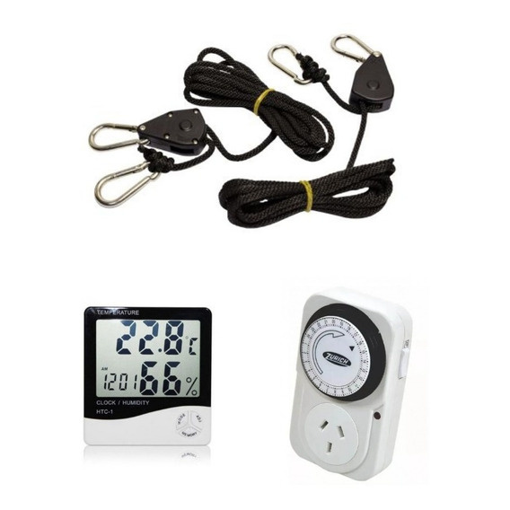 Kit De Accesorios Indoor Poleas Xl + Timer + Termohigrómetro