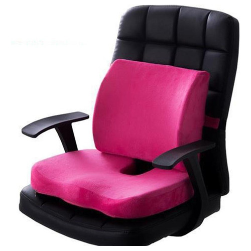 Almohadon Anatomico Para Asiento Y Respaldo Lumbar 2 En 1 Color Rosa chicle