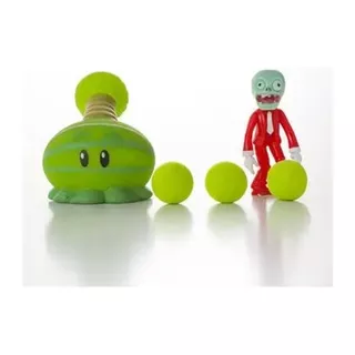 Figuras Plantas Vs Zombies Lanzaguisante + Zombie + 3 Bolas