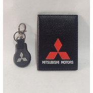 Chaveiro Mitsubishi Mosquetão E Porta Documento
