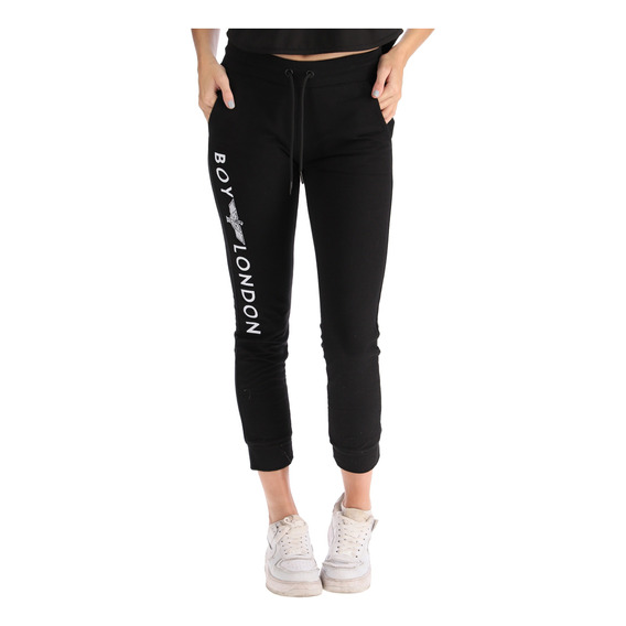 Pants Negro Para Mujer Dama Fit Jogger Deportivo Boy London