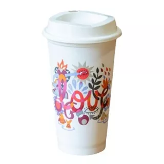 Edição Especial Starbucks - Copo Love Reutilizável Plástico Cor Branco