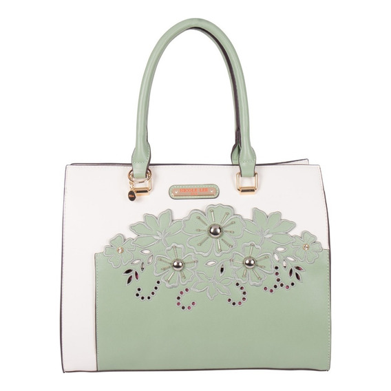 Bolsa Cuadrada Nicole Leecorte Laser Y Bordado Ss22 Color Mint