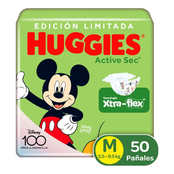 Pañales Huggies Active Sec 2 50 - Unidad a $764