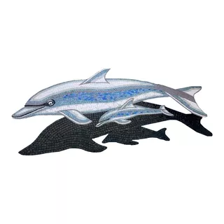 Mosaico Figura Delfin Griscon Bebe De 1.25 Mts Con Sombra Para Alberca