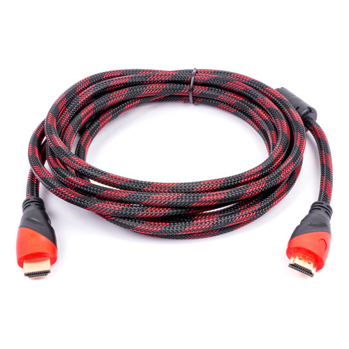 Naceb Tecnología Cable HDMI 1.5 M NA-587 Cable HDMI Largo 1.5 M Color Negro Rojo 4K Cable Reforzado