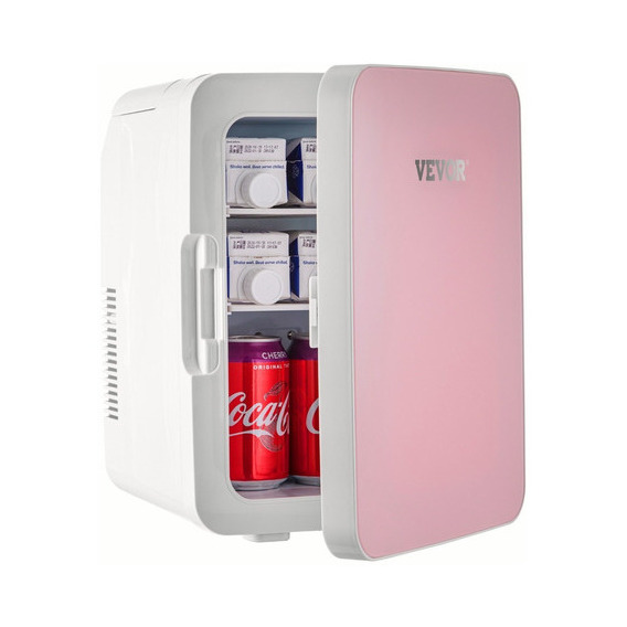 Vevor Mini Refrigerador Pequeño Portátil 12v 48w 10l Rosa