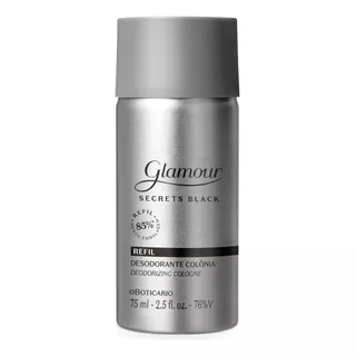 Glamour Secret Black Deo Colônia O Boticário Refil 75ml