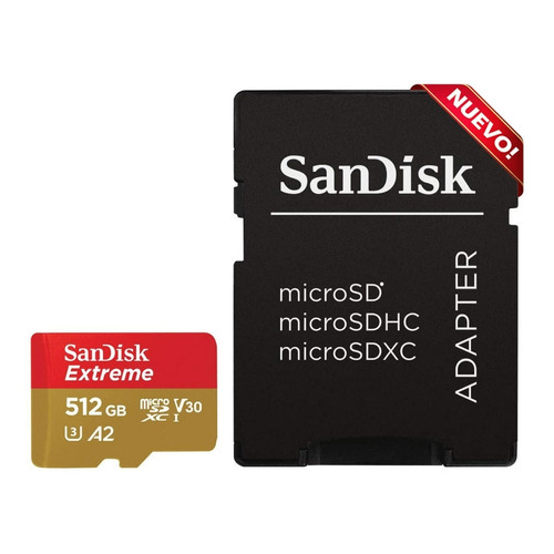 Memoria Micro Sd 512gb Sandisk Quickflow 4k Uhd 190mb/s Dron