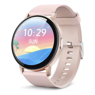 Smartwatch Para Mujer Y Hombres 1.28'' Reloj Inteligente Rosa Ip67 Monitor De Frecuencia Cardíaca, Monitor De Calorías, Podómetro Para Android E Ios