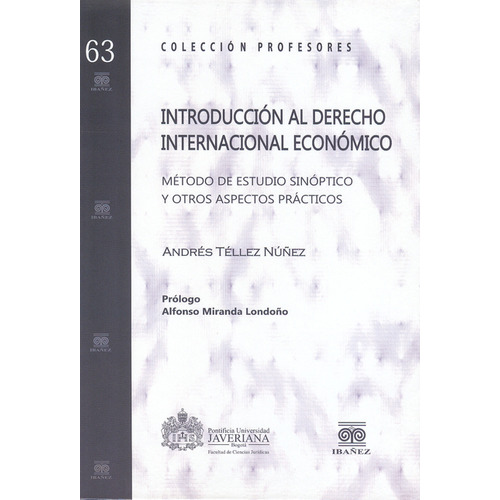 Introducción Al Derecho Internacional Económico, De Andrés Téllez Núñez. Editorial Pontificia Universidad Javeriana, Tapa Dura, Edición 1 En Español, 2013