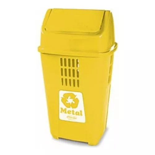 Papelera de reciclaje, recogida selectiva, cesto de basura, contenedor, 50 l,  amarillo