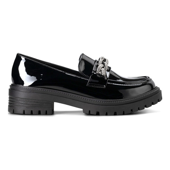 Mocasin Casual Dama De Moda Charol Plataforma Diamante Weide