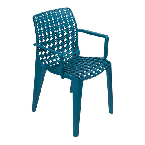 Silla Para Restaurante Con Brazos En Polipropileno Color de la estructura de la silla Azul petróleo