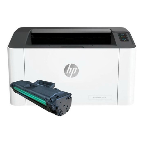 Impresora Laser Hp 107w Monocromatica B/n Usb Wifi 20 Ppm Color Blanco/Negro