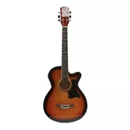 Guitarra Electroacústica Femmto Criolla Ag003 Para Diestros Naranja Arce Brillante